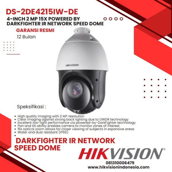 2MP 15X Zoom Hikvision DS-2DE4215IW-DE