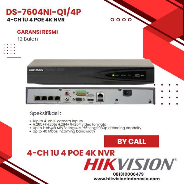 NVR 4 CHN DS-7604NI Q1/4P