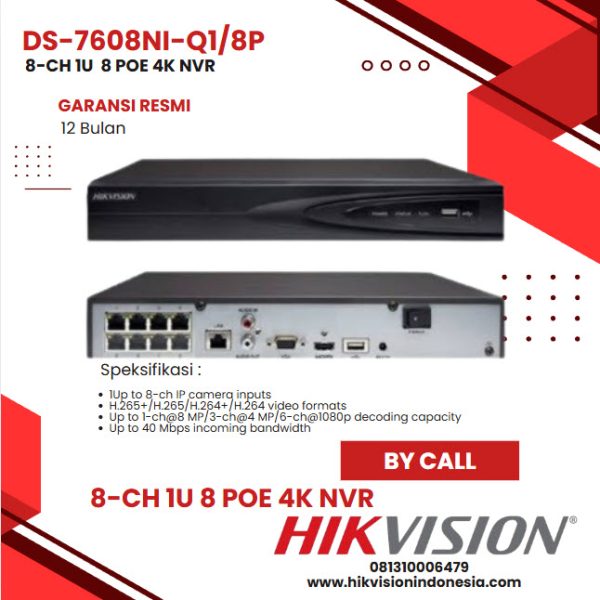 NVR 8 CHN DS-7608NI Q2/8P