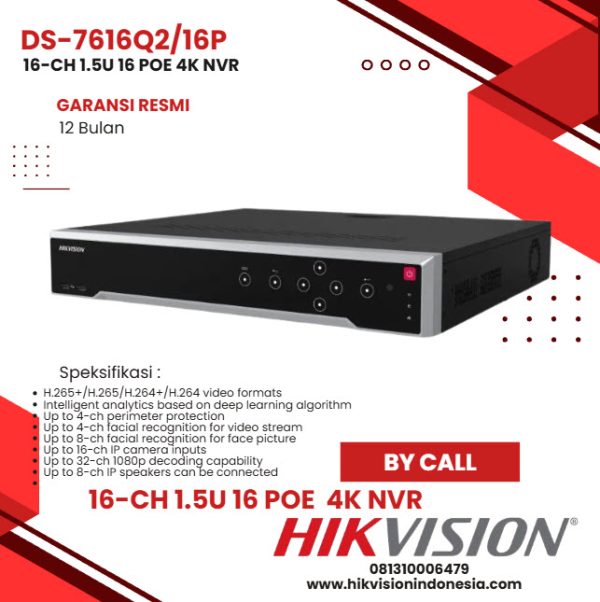 NVR 16 CHN DS-7616NI Q2/16P