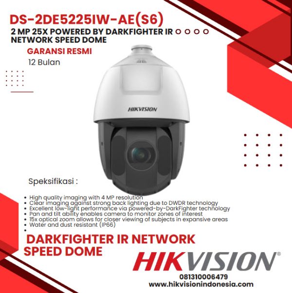 DS-2DE5225IW-AE(S6) 2 MP 25X Powered by DarkFighter IR Network Speed Dome
