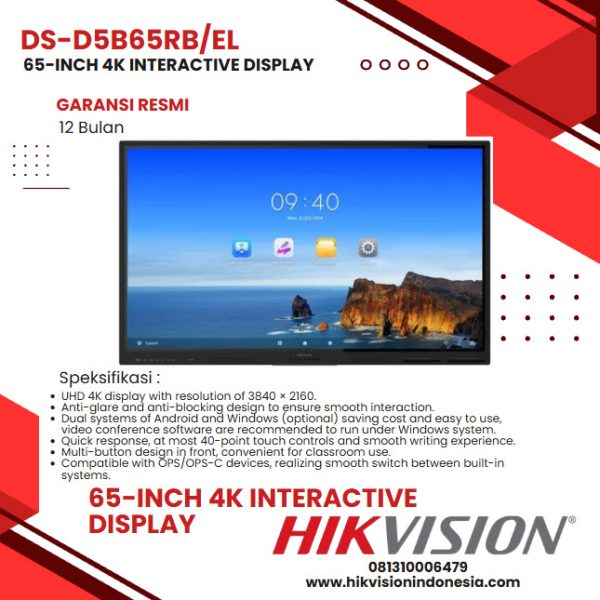 DS-D5B65RB/EL 65-inch 4K Interactive Display